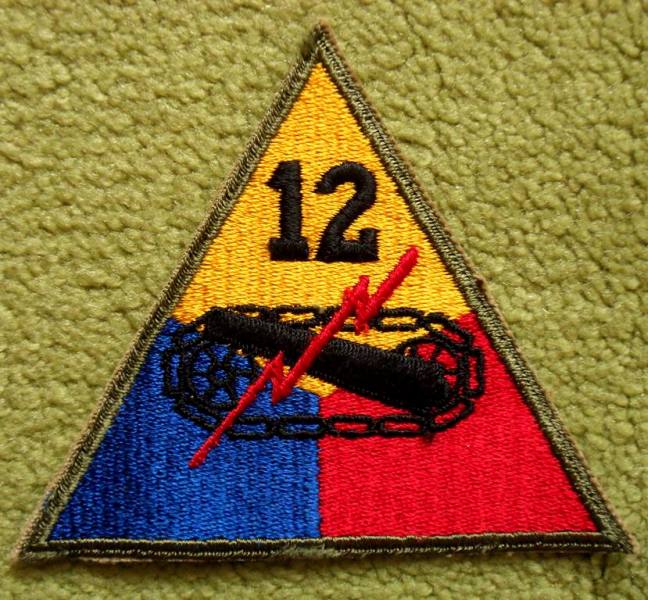 12th Armored Division Patch – US Army Abzeichen