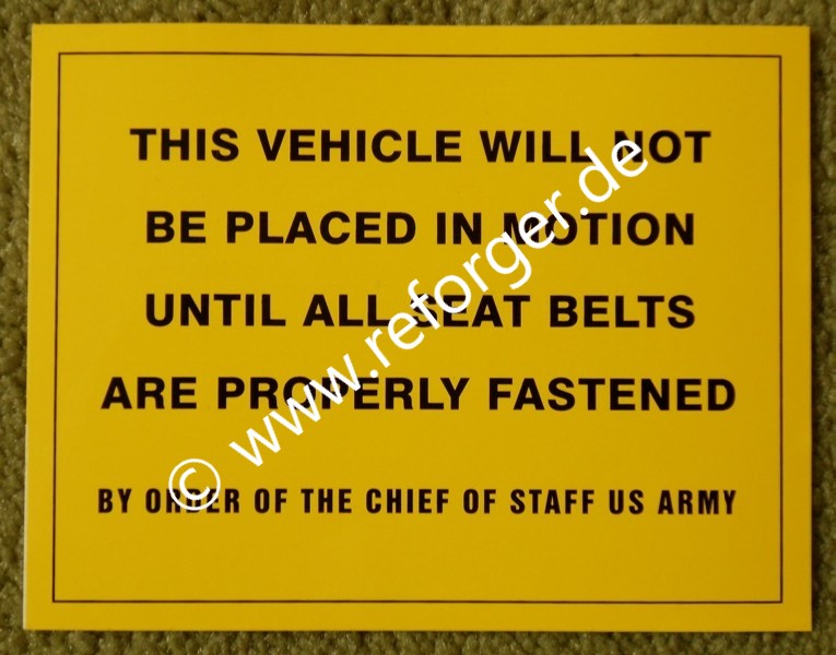 Decal, Seat Belt Fastening