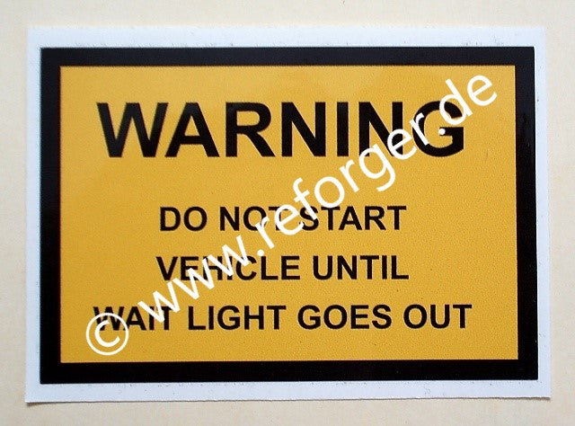 Motorstart und Vorglühlampe, Aufkleber für US-Militärfahrzeug HMMWV M998