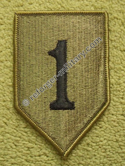 Abzeichen der 1st Infantry Division der US-Armee, bekannt als Big Red One, in der Subdued-Version