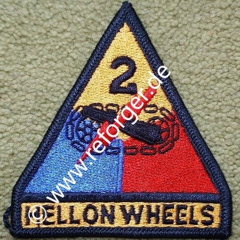 US Patch, 2nd Armored Division "Hell on Wheels"