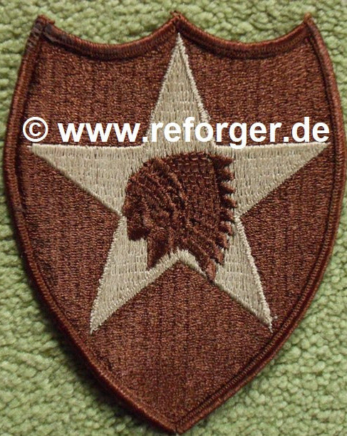 2nd Infantry Division Patch – US Army Abzeichen mit Indianerkopf in Desert-Farben
