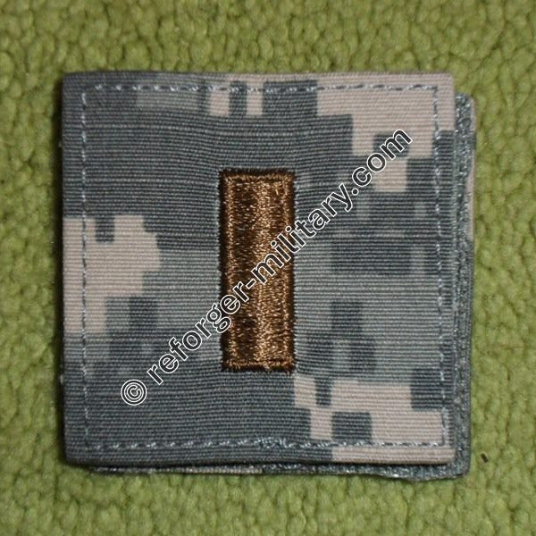 Rangabzeichen 2nd Lieutenant (2LT) für ACU-Uniformen im UCP (Universal Camouflage Pattern) oder AT-Digital mit Velcro