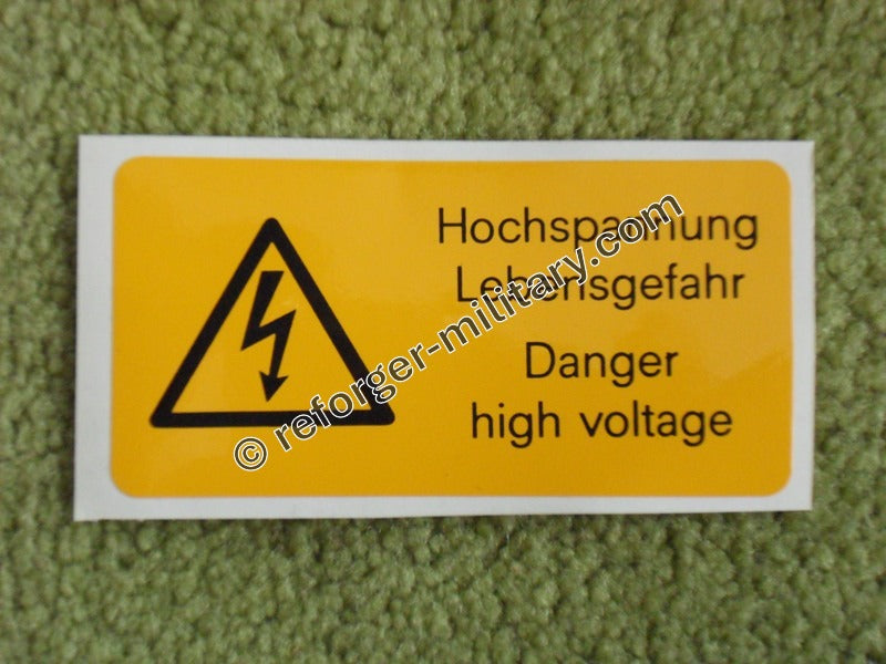 Warnaufkleber für Hochspannung – Danger High Voltage