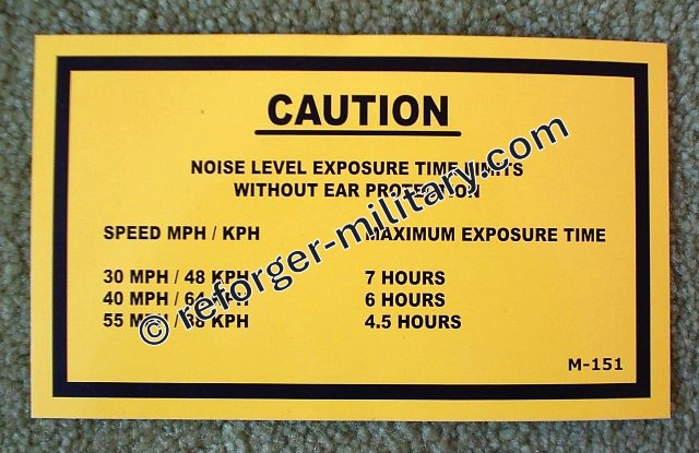 Aufkleber Noise Level Exposure Mutt M151