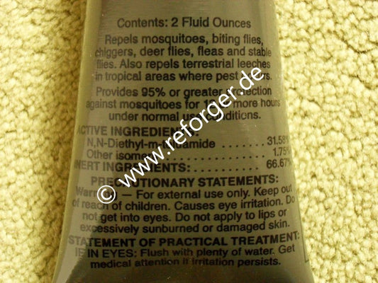 US Army DEET Mückenschutz Lotion Anwendung