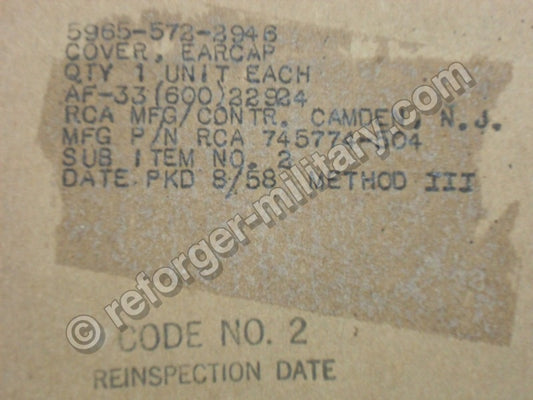 Originalverpackung Cover Earcap für H-79/AIC Headset mit historischer Versorgungsnummer 5967-572-2946