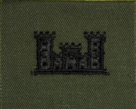 US Army Engineer Corps Kragenspiegel Branch Textil Aufnäher für Pioniere – Burgsymbol der Ingenieur-Truppe