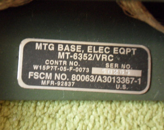 Mount MT 6352/VRC Radio Mounting für SINCGARS