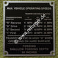 M998 Maximum Vehicle Speed Data Plate