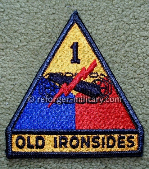 US Army 1st Armored Division (OLD IRONSIDES) Full-Color Dress Patch.