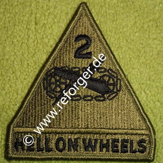 2nd Armored Division "Hell on Wheels" Aufnäher Subdued Patch 