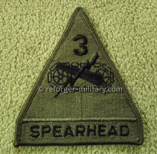 3rd Armored Division (Spearhead) Subdued OD Patch.