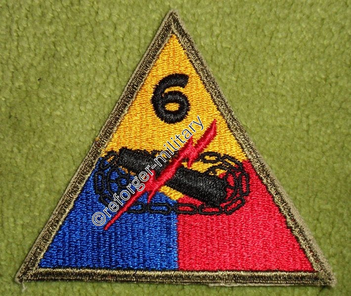 WWII US Army 6th Armored Division "Super Six" Patch – US-Panzerdivision