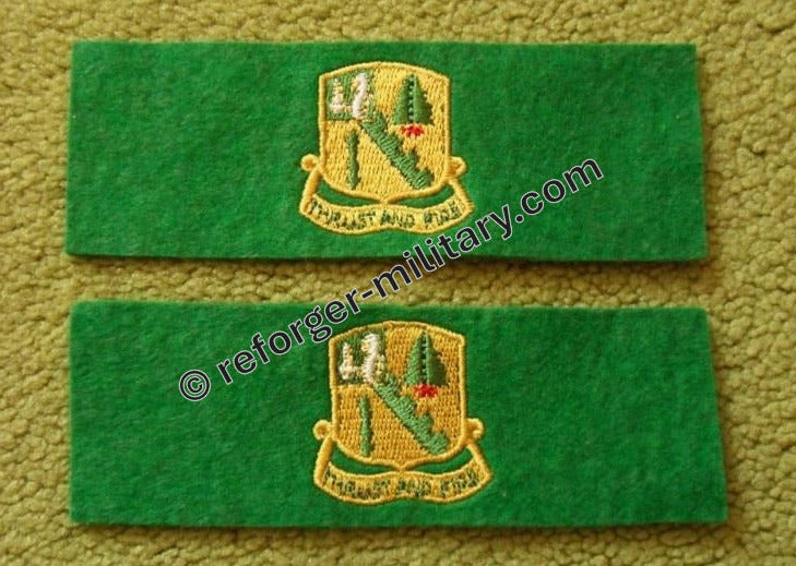 Leadership Tab aus grünem Filz, gesticktes Abzeichen des 709th Tank Battalion.