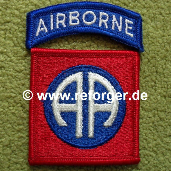 82nd Airborne Division Patch – gestickter US Army Aufnäher für Uniformen mit dem symbolischen „AA“ für „All Americans“, Luftlande-Division Abzeichen