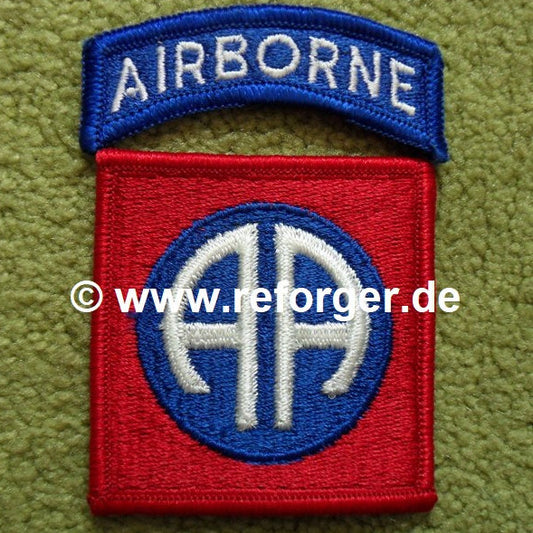 82nd Airborne Division Patch – gestickter US Army Aufnäher für Uniformen mit dem symbolischen „AA“ für „All Americans“, Luftlande-Division Abzeichen