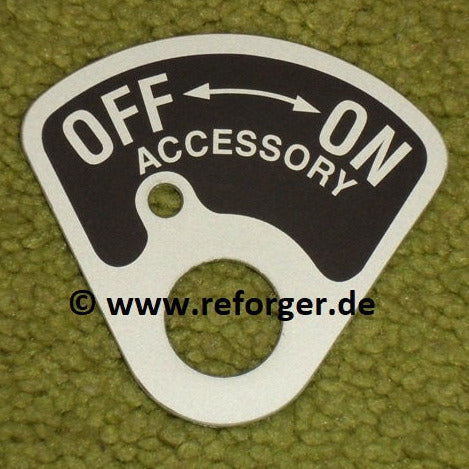 Hinweisschild ON Off ACCESSORY Reo M35 M561