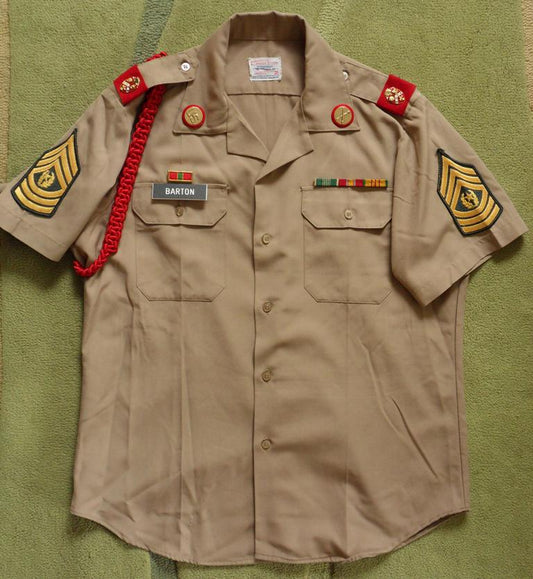US Army Khaki Shirt Tan-445 Kurzarm Dress Hemd