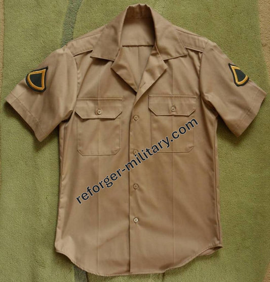 Army Short Sleeve Shirt Khaki, Tan-445