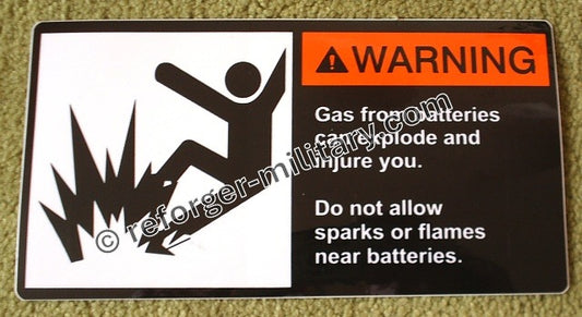 Warnzeichen-Aufkleber – Warnung vor Batterie-Gasen.