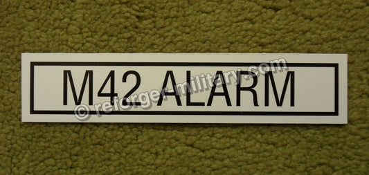 M42 Chemical Agent Alarm Aufkleber (Warngerät) für US-Militärfahrzeuge M151 MUTT und HMMWV M998.