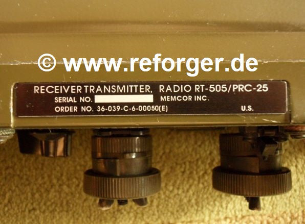 RT-505/PRC-25 Data Plate – Reforger Military Online Store