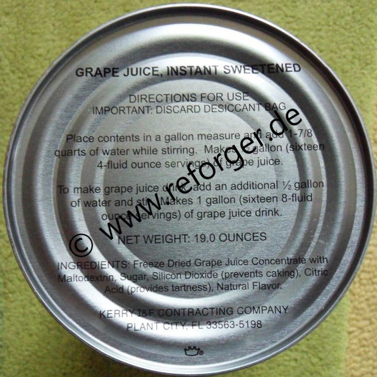 US Army Grape Juce Saft Konzentrat Getränke Pulver