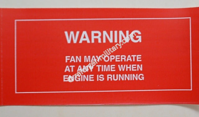 Aufkleber für den Lüfter und Kühlergebläse am HMMWV M998