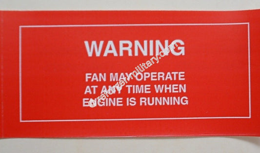 Aufkleber für den Lüfter und Kühlergebläse am HMMWV M998