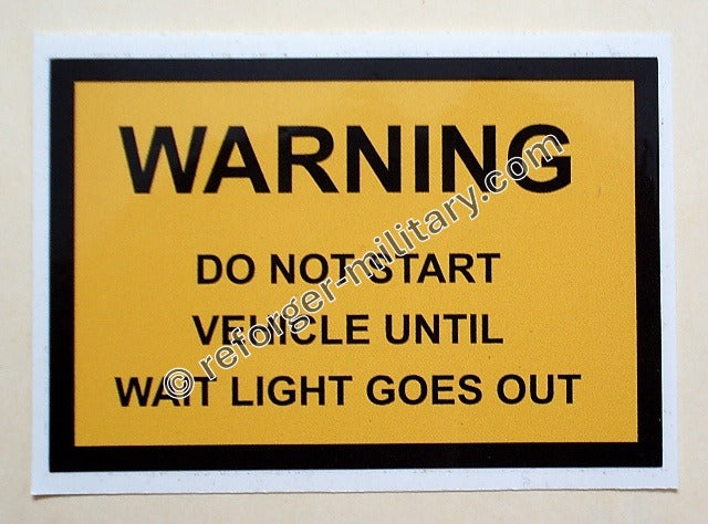 HMMWV M998 Aufkleber Start Vorglüh Kontrolllampe