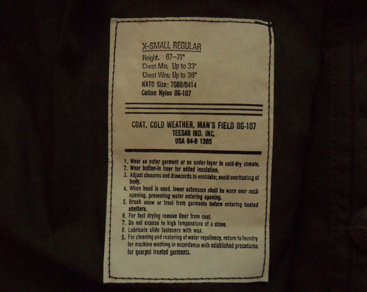 M65 US Army OD-Green Feldjacke X-Small