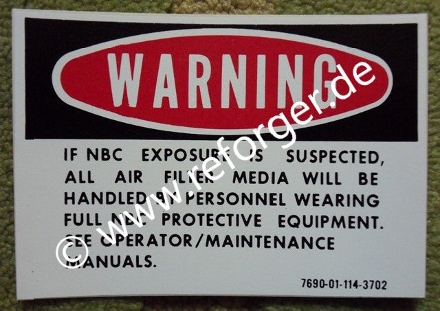 NBC Exposure Warning Decal for Military Vehicle – Reforger Military ...