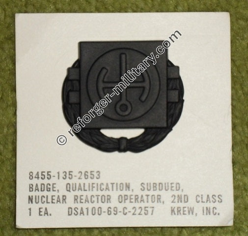 Operator Qual Sticker U.S. Army Nuclear Reactor Operator Qualification Badge – Reforger ...