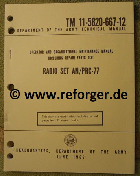 PRC-77 Bedienunganleitung und Manual