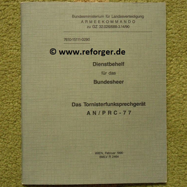 Bundesheer-ÖBH-Dienstbehelf-Handbuch für das Funkgerät PRC-77
