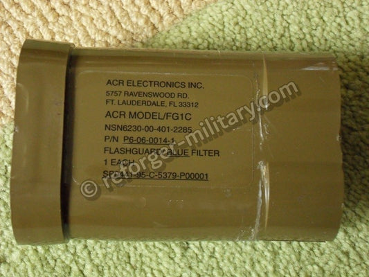 Original US Army / Navy SDU-5/E Flashguard Filter – Aufsatz für Distress Strobe Light Pilot Survival.
