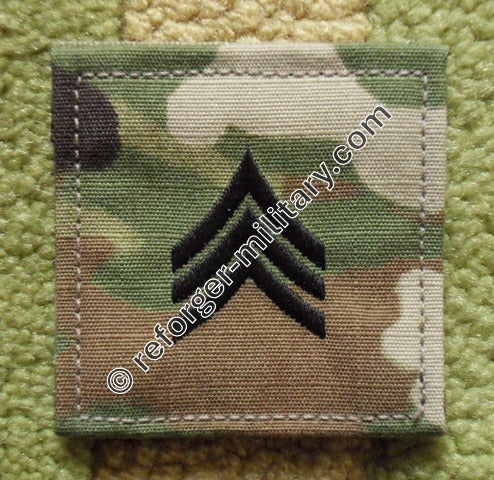 Dienstgradabzeichen U.S. Army Sergeant (SGT) – OCP Patch mit Klett