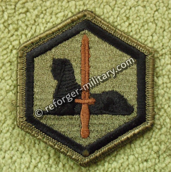 66th Military Intelligence Brigade SSI Patch – Subdued Olive Unit Insignia for BDU Uniform.