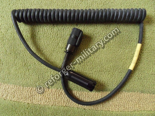Original US Army Intercom VIC-1 Spiralkabel – Verbindungskabel für CVC Panzerhelm an die Sprechanlage.