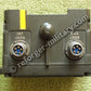 Detailaufnahme der Audio-Anschlussbuchsen am US Army C-2298/VRC Intercom Bedienteil für Headset oder Handapparat.