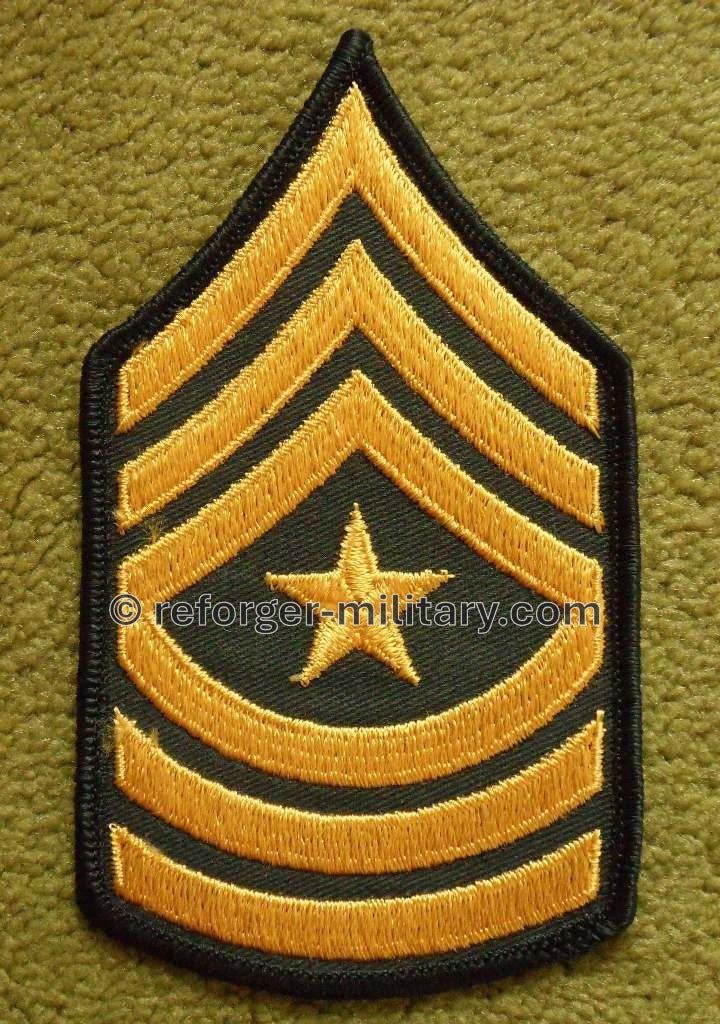 US Army Dienstgrad Sergeant Major (SGM), Aufnäher Chevron für Dress Green