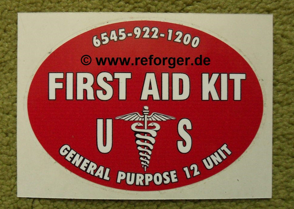 Aufkleber für US Army Verbandskasten -  FIRST AID KIT