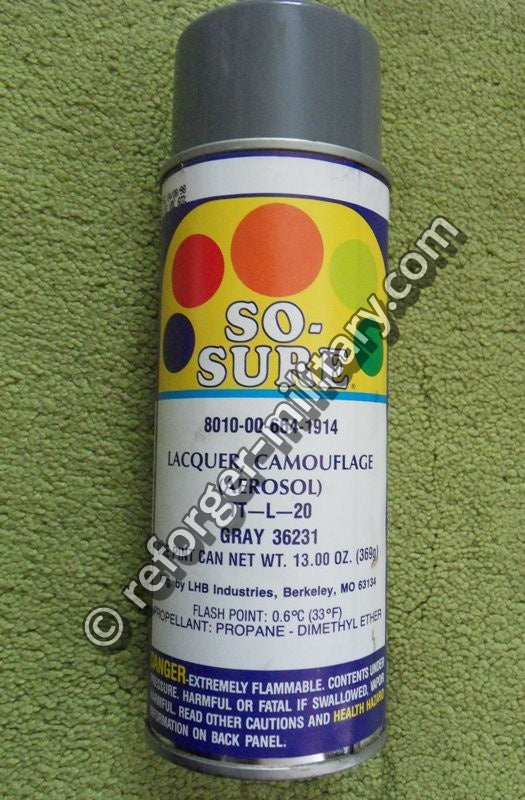 US Army Sprühfarbe FS 36231 Grau – Stumpfmatter Militär-Lack Lusterless für Fahrzeuge und Ausrüstung.