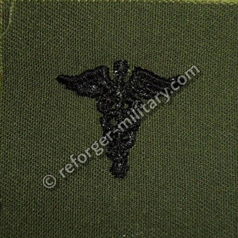 U.S. Army Medical Corps Collar Branch Insignia Patch – Subdued Olive Caduceus Kragenabzeichen für BDU