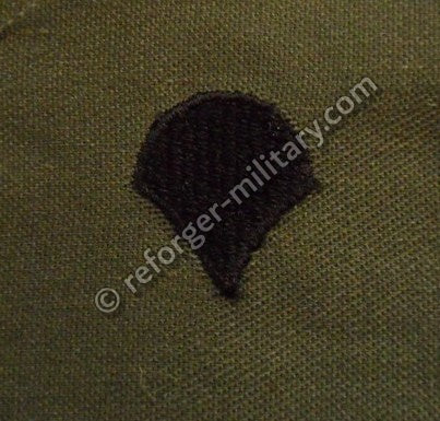 U.S. Army Specialist 4 (SP4 / SPC) Rangabzeichen Aufnäher – Subdued Olive Rank Patch for BDU Uniform.