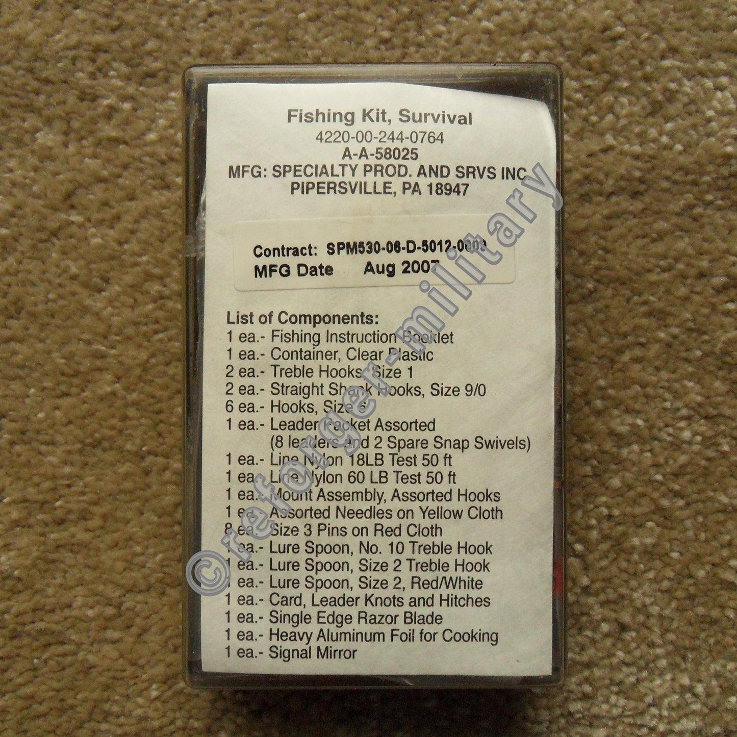 U.S. Army Fishing Kit, Outdoor Survival-Angelset für Notfälle