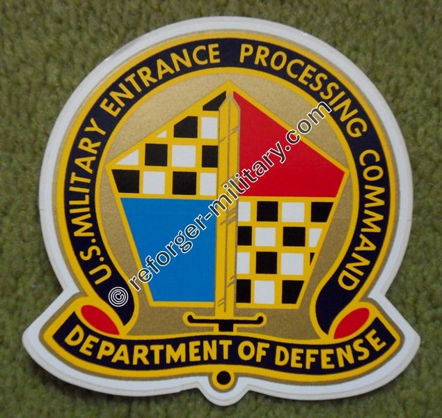 US Army Dekoaufkleber mit dem Logo des Military Entrance Processing Command (USMEPCOM).