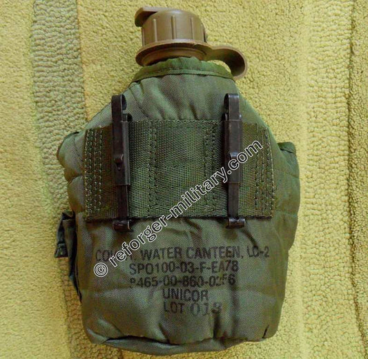 Feldflasche US 1-Quart mit Hülle und Befestigungsclips Original US Army