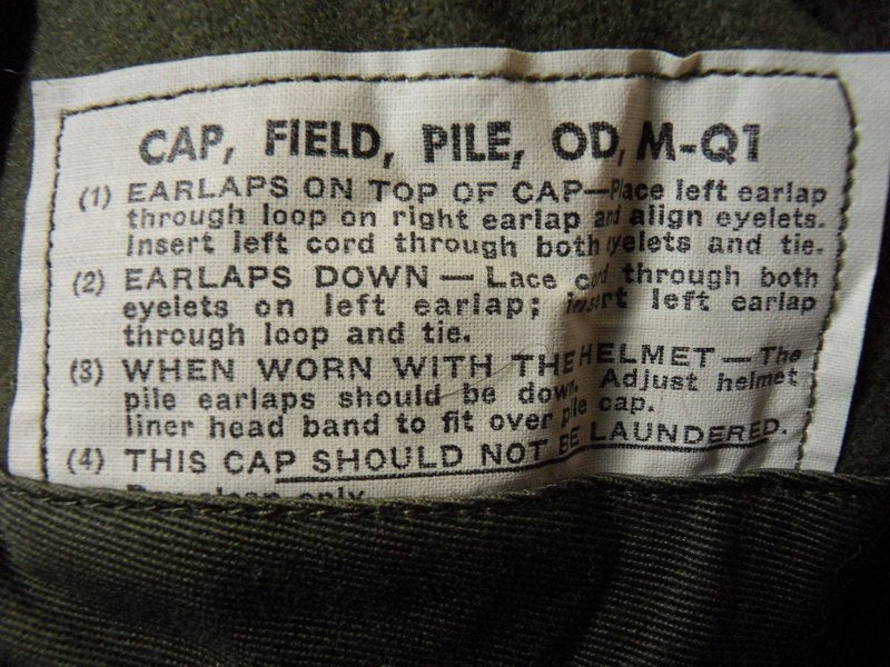 US Field Cap Pile M-1951 Pflegehinweise